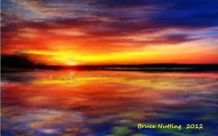 Colorful Sunset Painting by Bruce Nutting