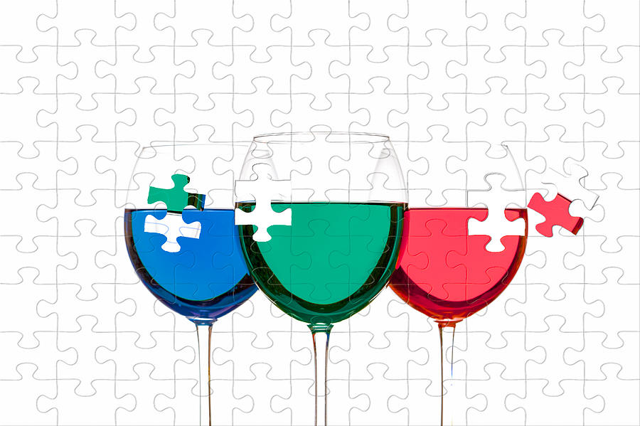 Colorful Wine Glasses #3 Photograph by Peter Lakomy