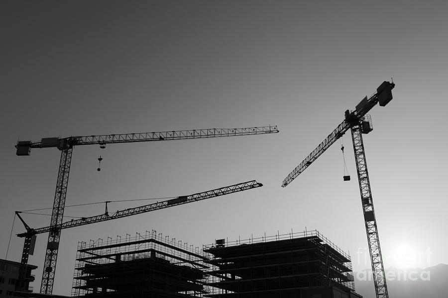 Construction cranes #4 Photograph by Mats Silvan