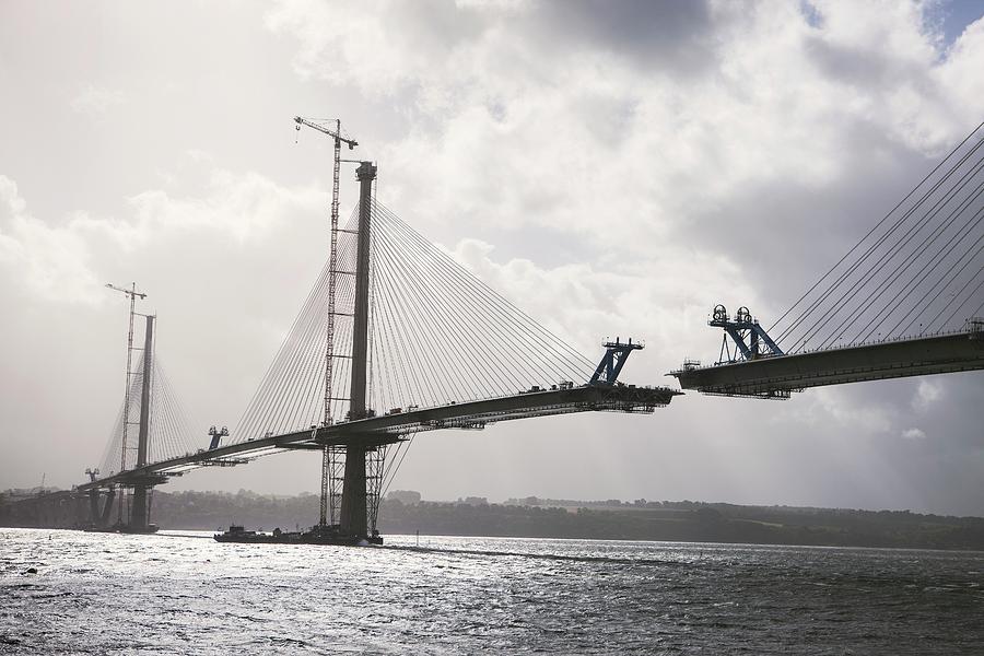 Architecture Photograph - Construction Of Queensferry Crossing Bridge #3 by Lewis Houghton/science Photo Library