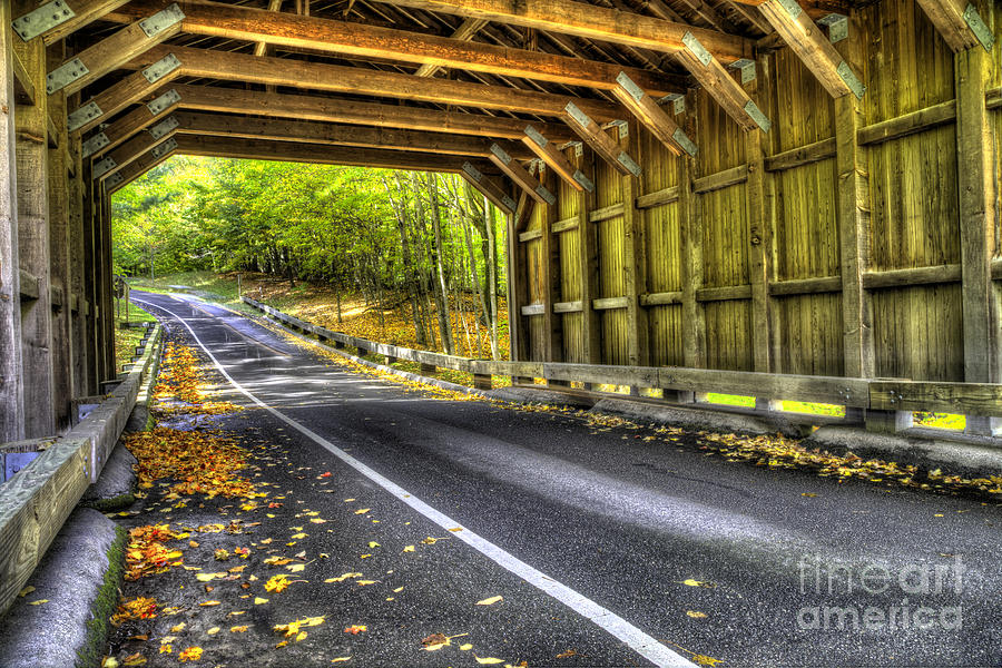 Fall Photograph - Covered Bridge at Sleeping Bear Dunes #3 by Twenty Two North Photography