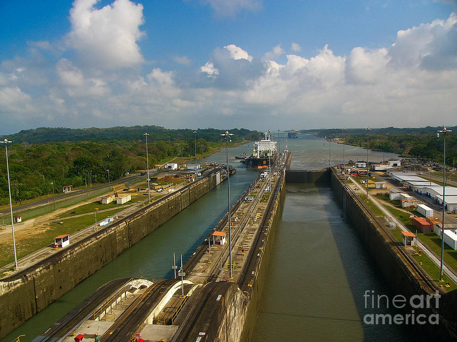 Cruise Ship passes through Gatun Locks Panama Canal #3 Photograph by Amy Cicconi