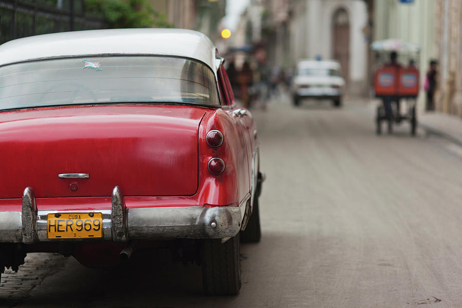 Car Photograph - Cuba, Havana, Havana Vieja, Morning #3 by Walter Bibikow