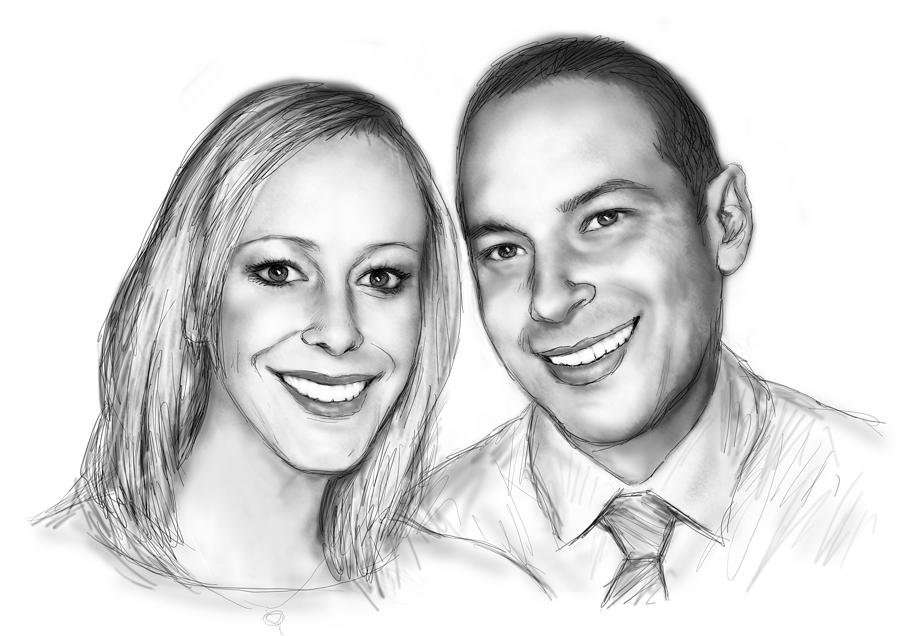 Couple portraitsWedding anniversary giftPortrait paintingpencil sketchpune  artist