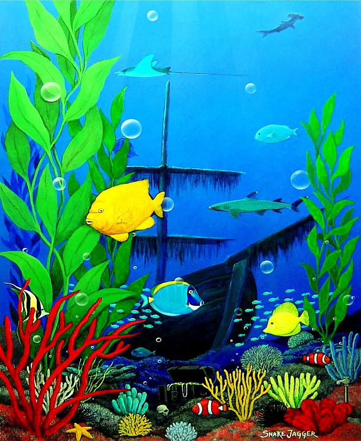 3-D Aquarium Sm Painting by Snake Jagger