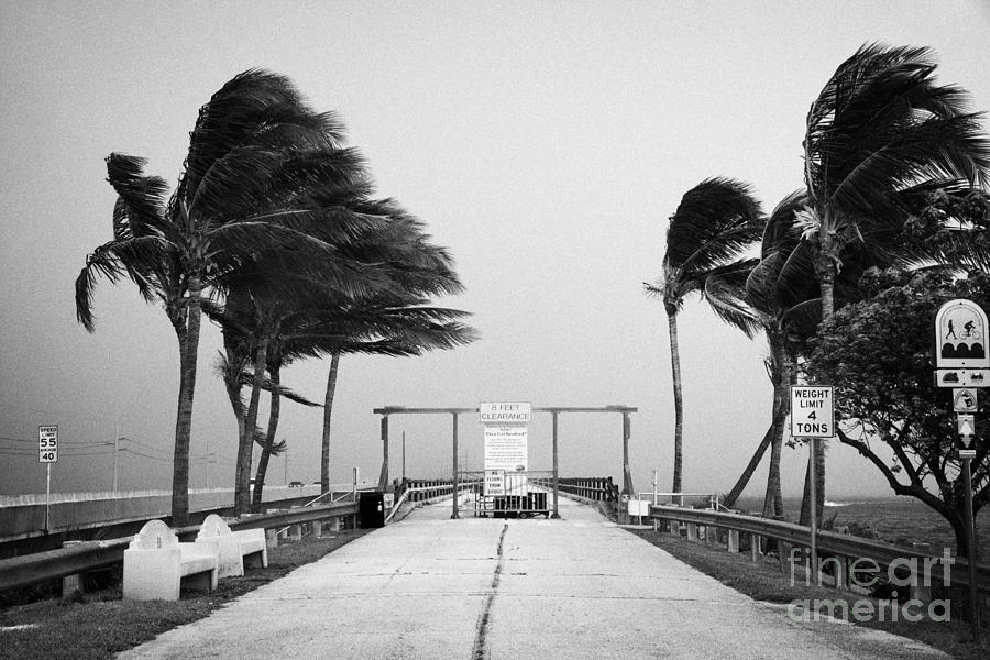 Key Photograph - Dark Rain Storm Clouds Blow Over The Seven-mile Bridge Marathon Key Florida Keys Usa #3 by Joe Fox