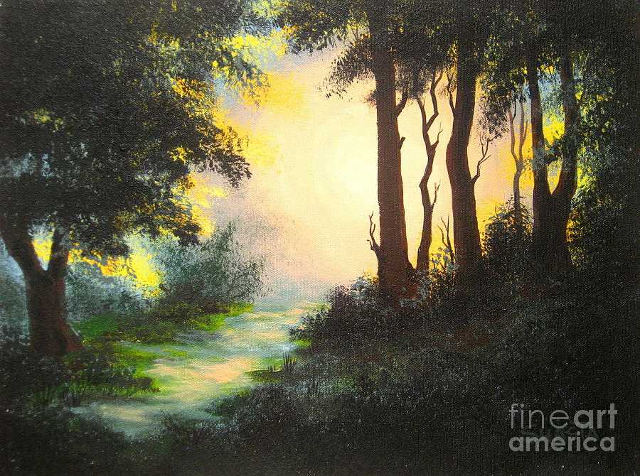Nature Painting - Dawn  Promise  #3 by Shasta Eone