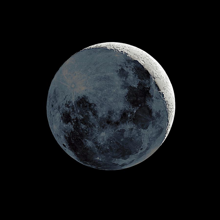 Old moons. Old Moon. Earthshine. Moon view on 14 June 2010.