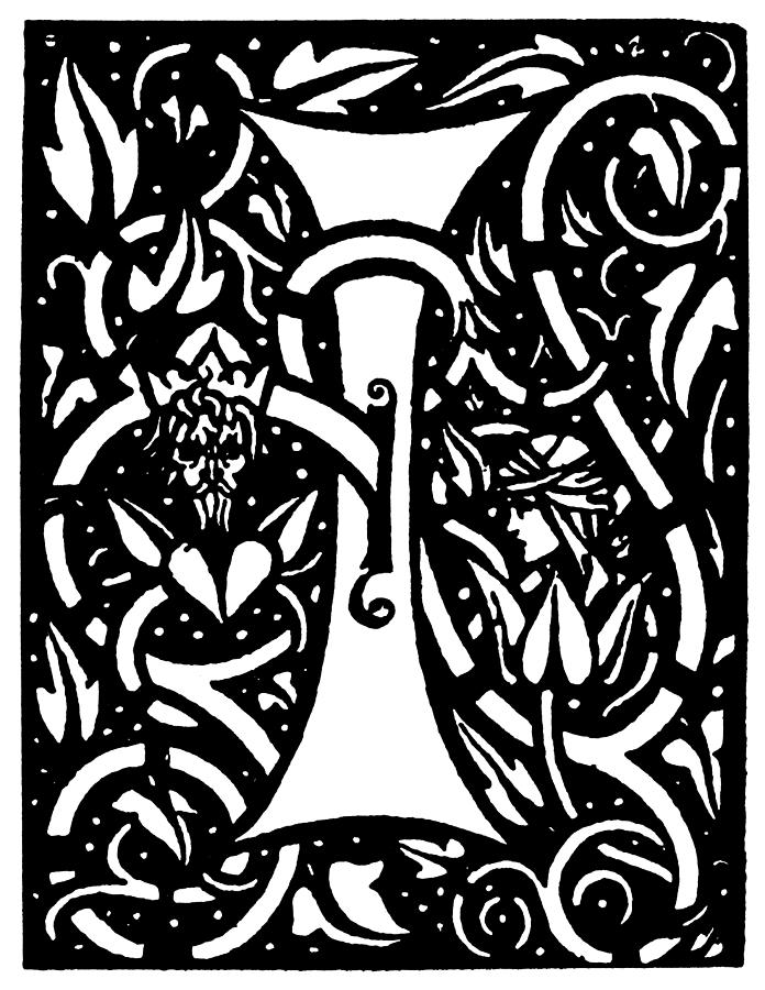 Decorative Initial, 1893 #3 Painting by Granger