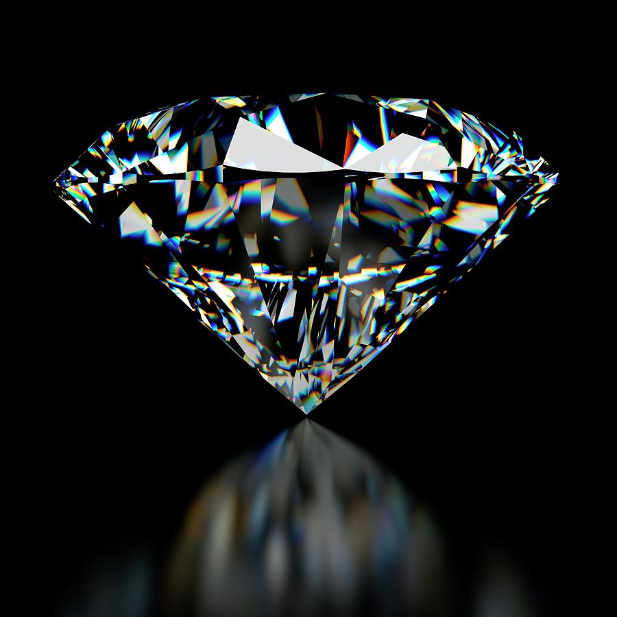 Diamond On Black Background #3 Photograph by Sebastian Kaulitzki