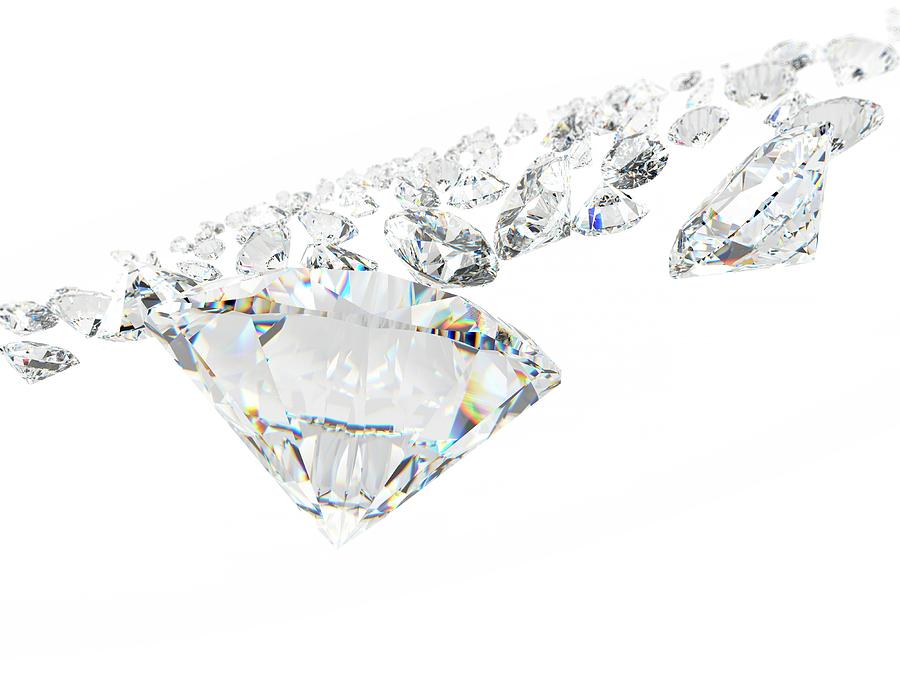 Diamond On White Background #3 Photograph by Sebastian Kaulitzki