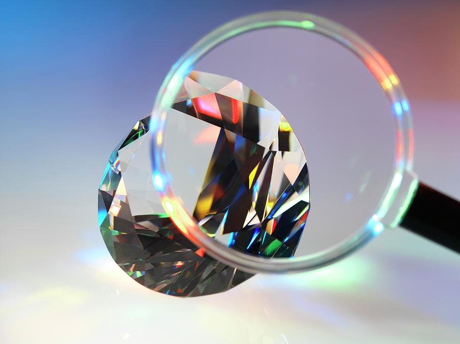 Diamond Refracting Light Photograph by Tek Image/science Photo Library ...