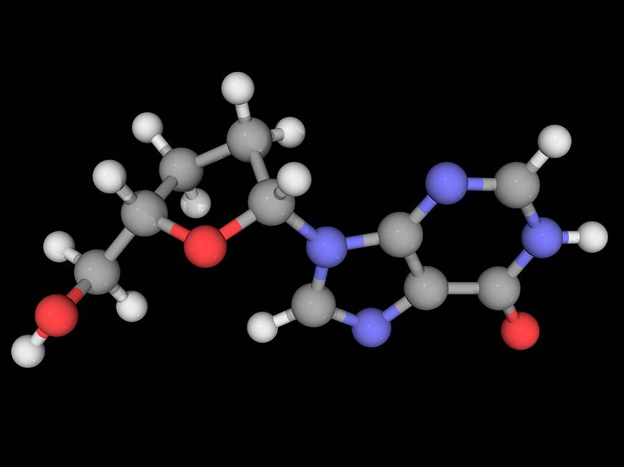 Didanosine Drug Molecule #3 Photograph by Laguna Design/science Photo Library