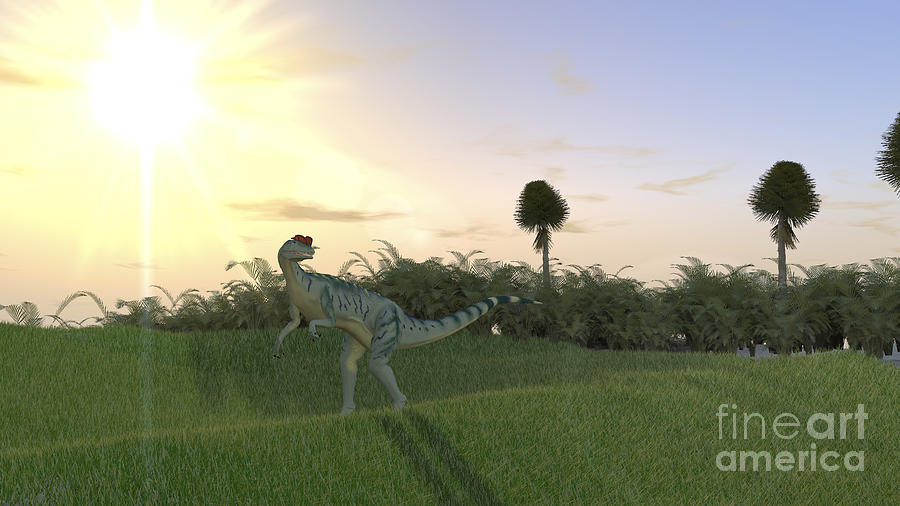 Dilophosaurus Hunting For Its Next Meal #3 Digital Art by Kostyantyn Ivanyshen