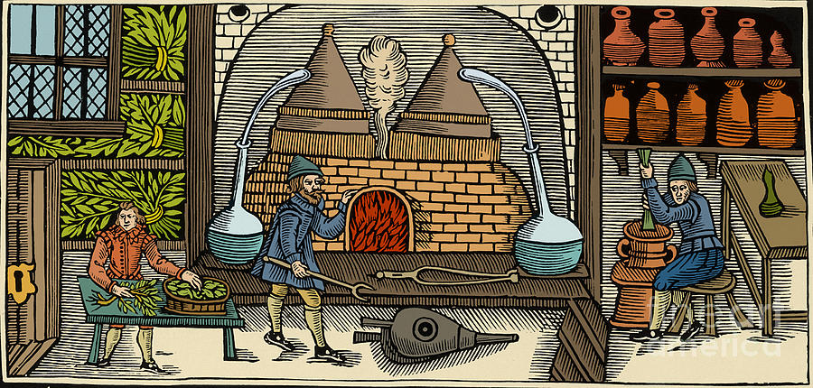 Distillation, Middle Ages #3 Photograph by Science Source