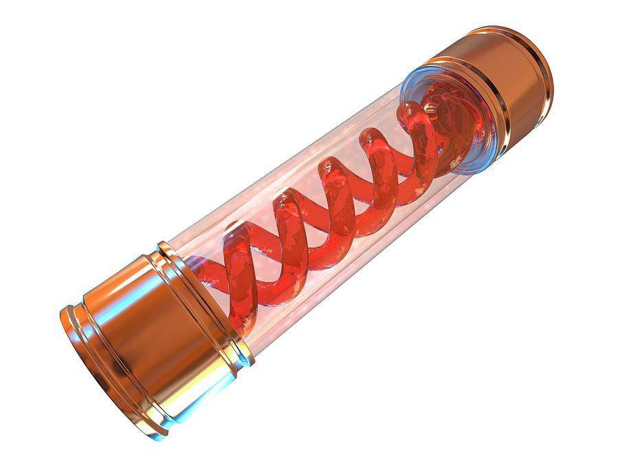 3 Dimensional Photograph - Dna Container #3 by Alfred Pasieka/science Photo Library