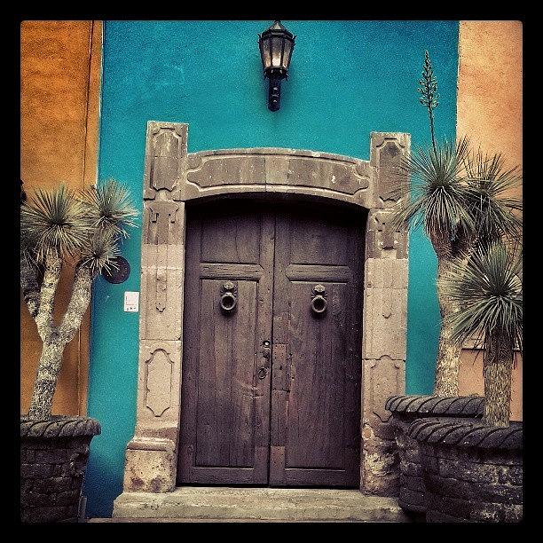 Architecture Photograph - #door #knocker #wood #mexico #old #3 by Joe Giampaoli