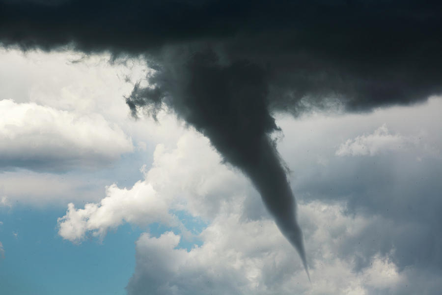 Dramatic Funnel Cloud Created In Dark Photograph by Michael Interisano ...