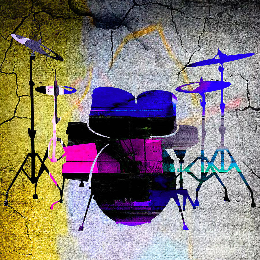Rock And Roll Mixed Media - Drums #4 by Marvin Blaine