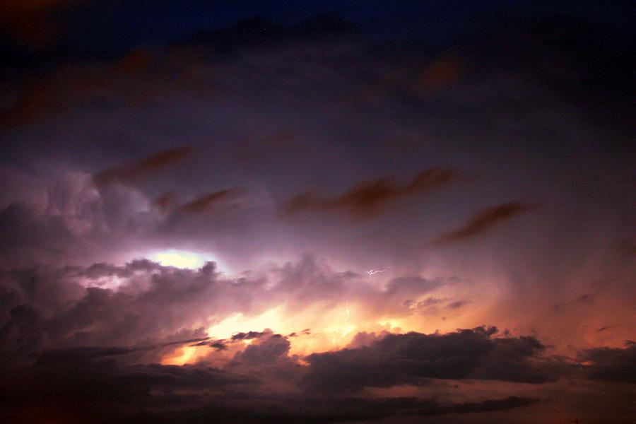 Dying Storm Cells with Fantastic Lightning #4 Photograph by NebraskaSC