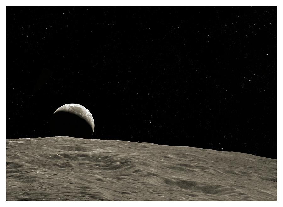 Earthrise Over The Moon #3 Photograph by Detlev Van Ravenswaay