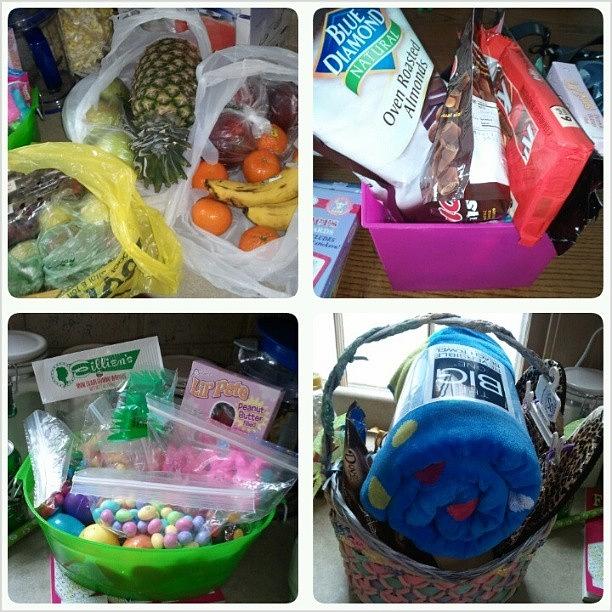 Spoiled Photograph - 3 Easter Baskets And 3 Bags Of Fruit by Taylor Winkel