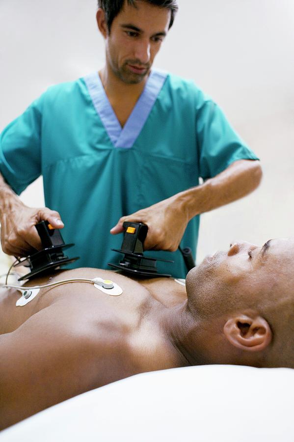 Human Photograph - Emergency Defibrillation #3 by Ian Hooton/science Photo Library