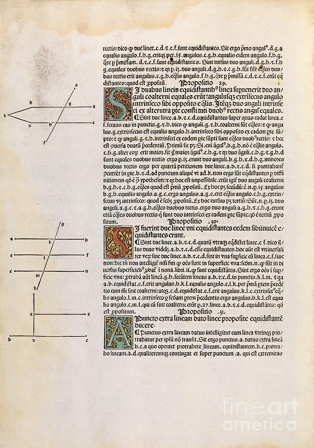 Euclids Elements Of Geometry, 1482 #3 Photograph by Royal Astronomical Society