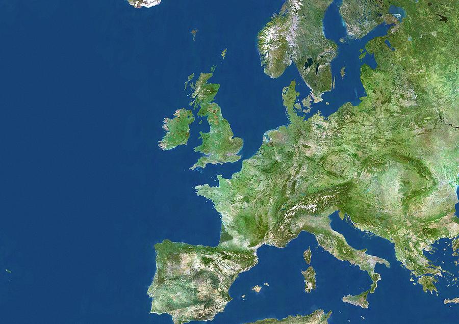 Europe #3 Photograph by Planetobserver/science Photo Library