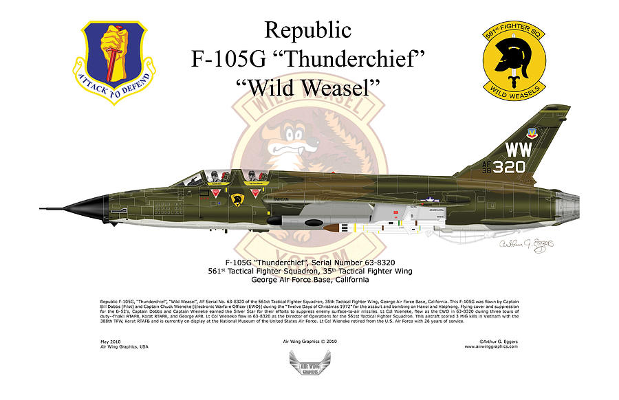 F-105G Thunderchief Wild Weasel #1 Digital Art by Arthur Eggers