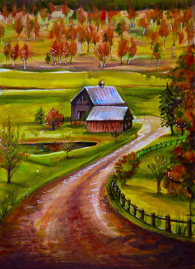 Fall in Vermont #3 Painting by Katerina Kovatcheva