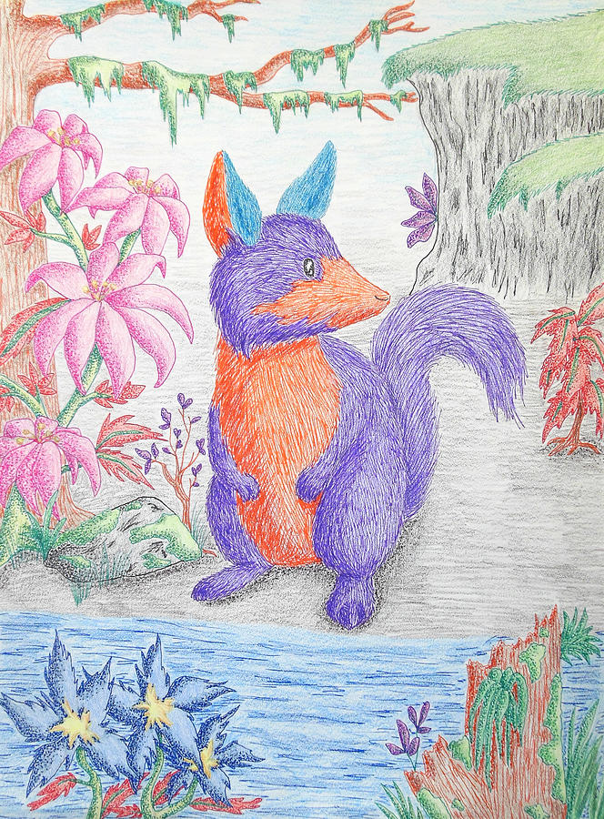 Fantasy Drawing - Fantasy Creature #3 by Jeanette K