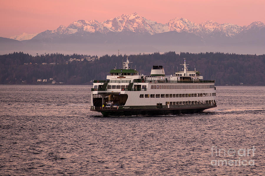 Ferry boat on Puget Sound at the Edmonds ferry terminal. #3 Photograph by Jim Corwin