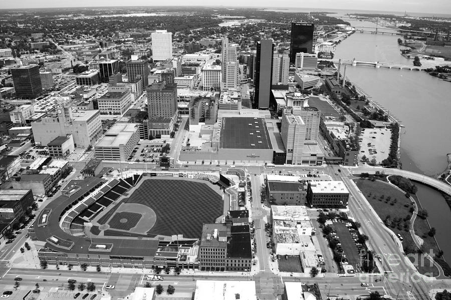 Black And White Photograph - Fifth Third Field Toledo Ohio #3 by Bill Cobb
