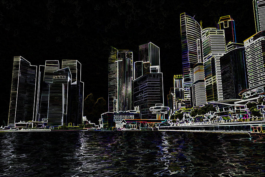 Financial district of Singapore and view of the water #3 Photograph by Ashish Agarwal