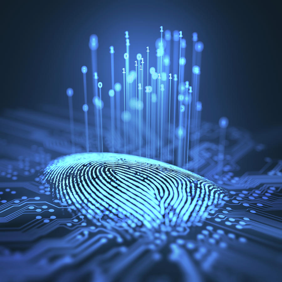 Fingerprint And Printed Circuit Board Photograph by Ktsdesign/science Photo Library