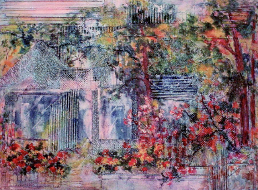 Abstract Painting - Flowering Grotto by Sharon K Wilson 