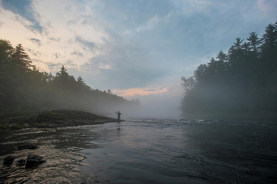 Fly Fishing On The Kennebec River, Maine Photograph by Joe Klementovich ...