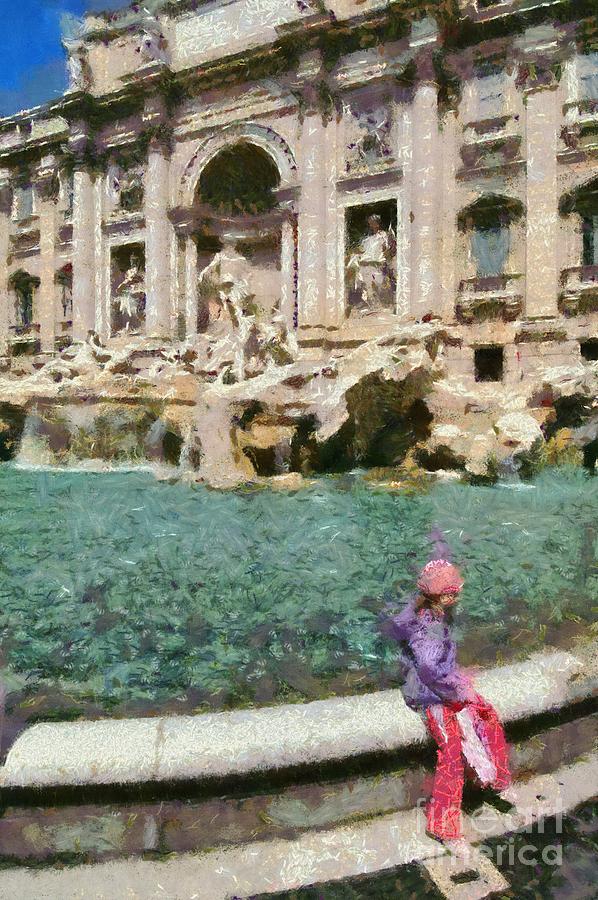 Fontana di Trevi in Rome #2 Painting by George Atsametakis