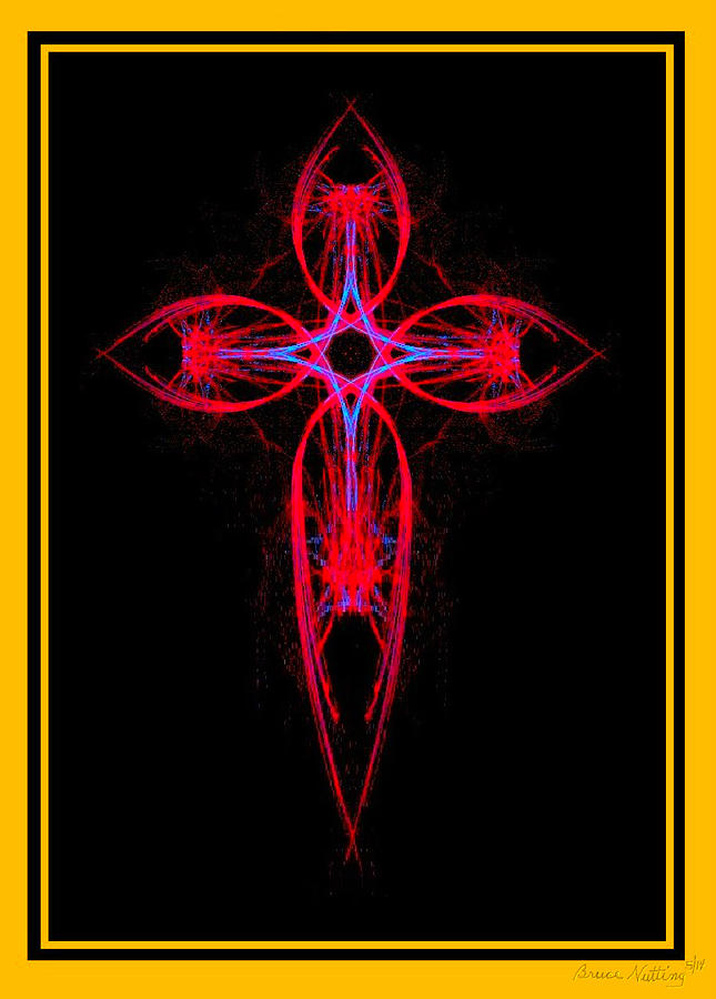 Fractal Cross #3 Painting by Bruce Nutting