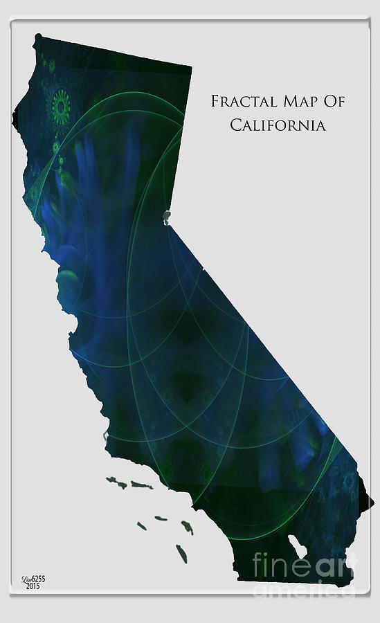 Fractal Map Of California  #3 Digital Art by Melissa Messick