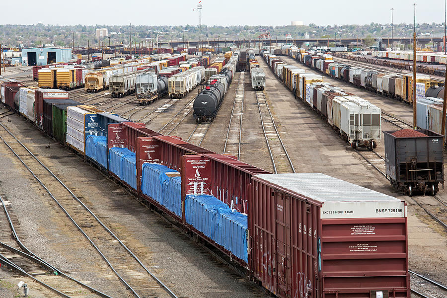Freight Trains At A Rail Yard #3 Photograph by Jim West