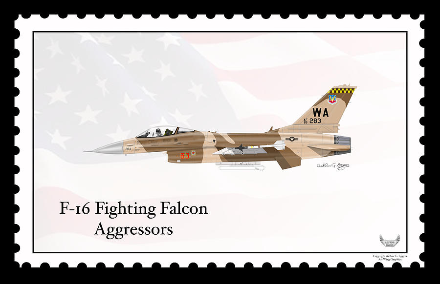 General Dynamics F-16 Fighting Falcon Aggressors #3 Digital Art by Arthur Eggers