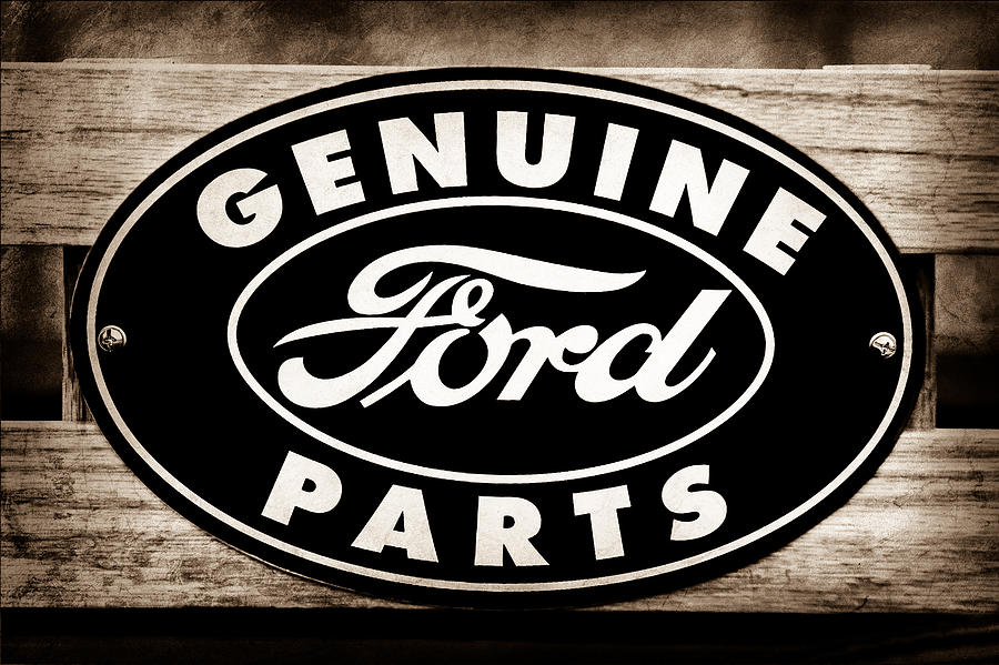 Car Photograph - Genuine Ford Parts Sign #3 by Jill Reger