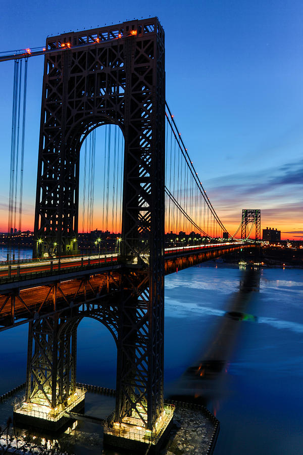 George Washington Bridge at Sunrise Photograph by Richard Temple