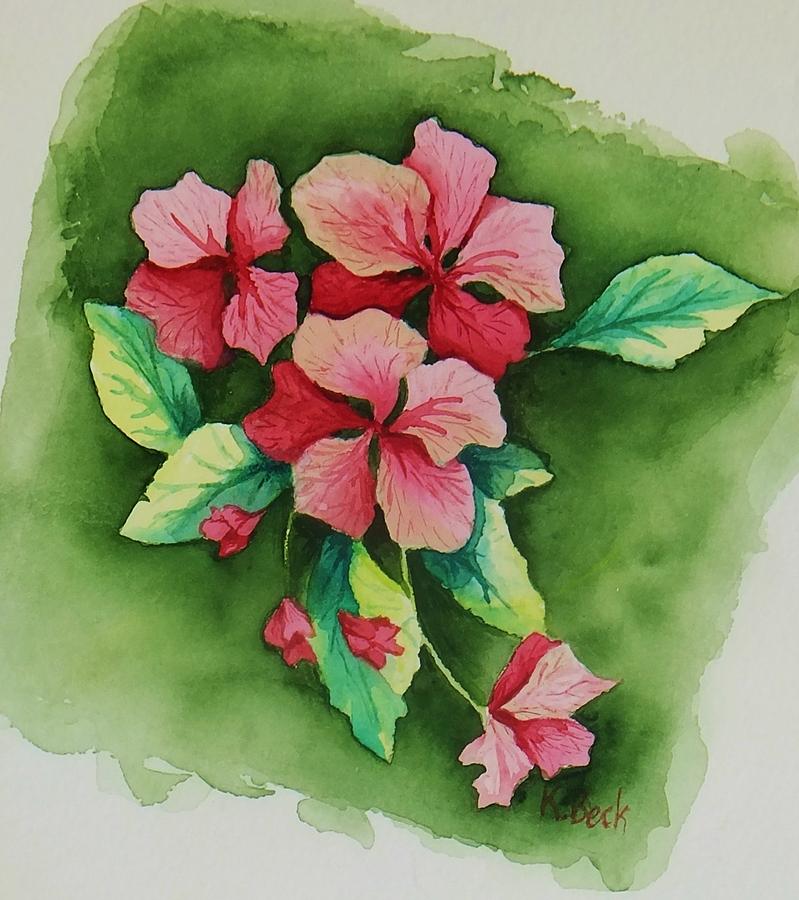 Geraniums Painting by Katherine Young-Beck