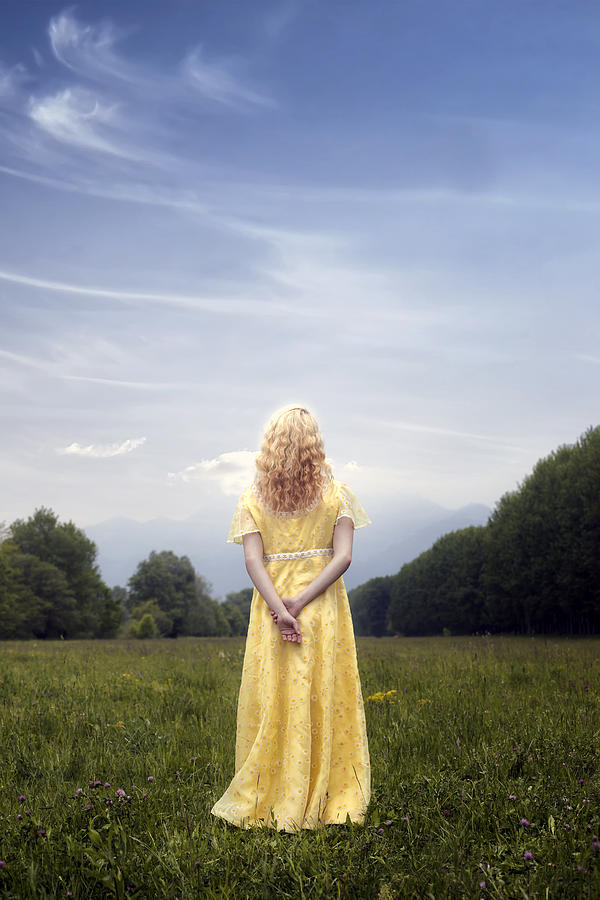 Vintage Photograph - Girl On Meadow #3 by Joana Kruse