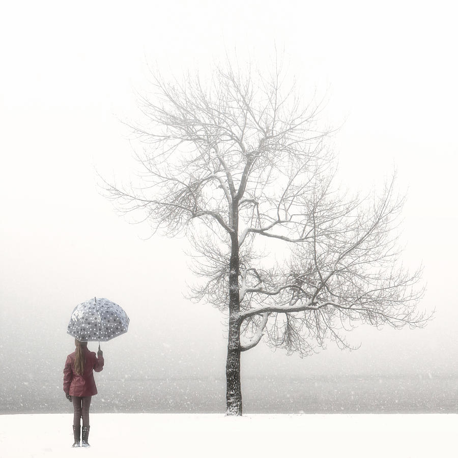 Winter Photograph - Girl With Umbrella #3 by Joana Kruse