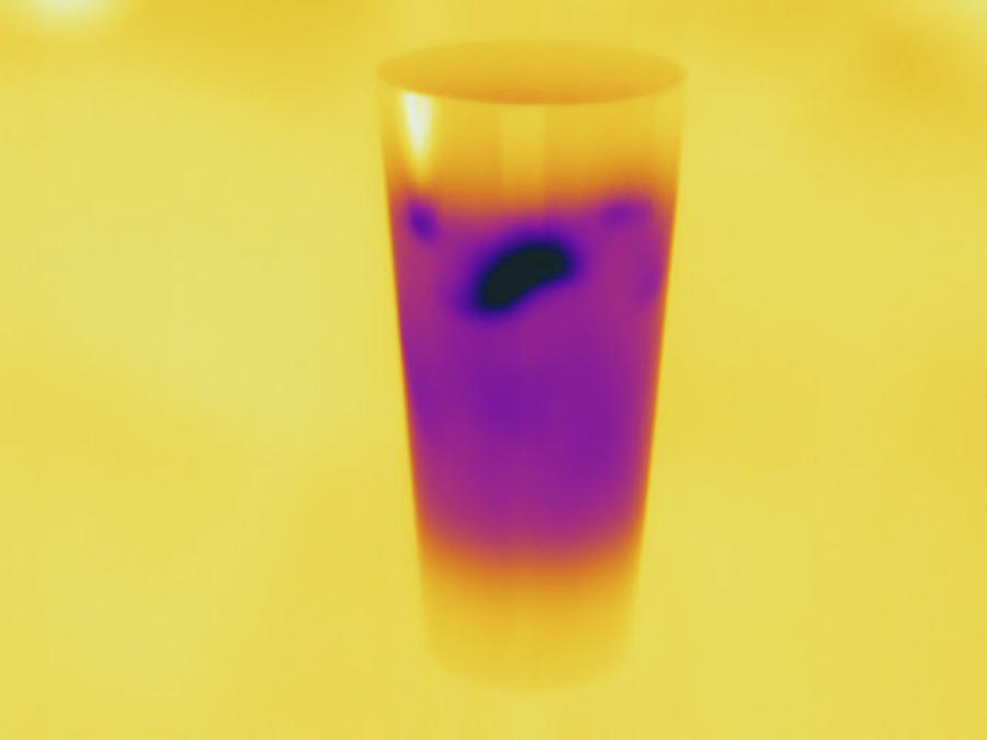 Glass Of Ice Water, Thermogram #3 Photograph by Science Stock Photography