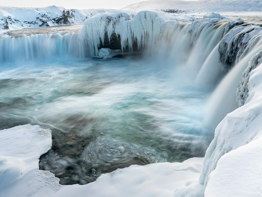 Winter Photograph - Godafoss Waterfall Of Iceland #3 by Martin Zwick